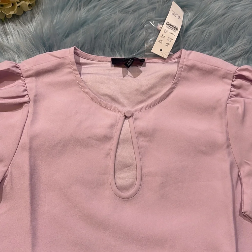 NWT J. CREW Puff-Sleeve Satin-Back Crepe Top in Lavender sz XSP